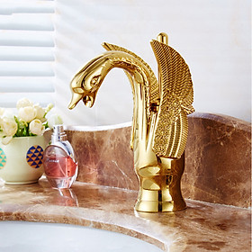 Mua Vòi Lavabo Tân cổ điển siêu xịn ITALIA hình Thiên Nga (Chân thấp) + Đôi dây cấp