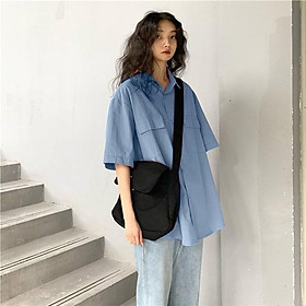 Áo sơ mi túi nắp cộc tay đuôi tôm quốc dân nhiều màu