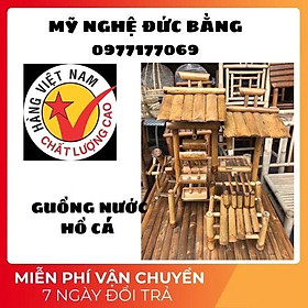 Mua Thác nước phong thủy bằng tre  Guồng nước tiểu cảnh tiểu cảnh hai chức năng quay nước đánh nhạc