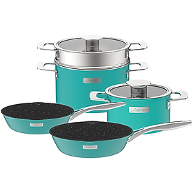 Mua Bộ nồi Inox liền khối Elmich Hera EL-8134 size 18  nồi hấp 22 chảo 20  chảo 26cm