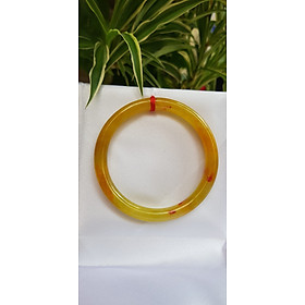 Vòng tay nữ đá Cẩm thạch Vàng Anh Tươi sáng bóng mới đẹp quá các Chị Em ơi Ni nhỏ 48mm x cọng 6mm chuẩn hợp Nữ mệnh Kim, mệnh Thổ, mệnh Thuỷ 30kg - 48kg màu vàng tươi món quà ý nghĩa dành cho các chị em nữ đeo tươi đẹp xinh may mắn cả năm ạ