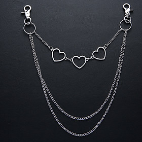 Xích đeo quần thời trang 3 trái tim unisex nam nữ độc đáo