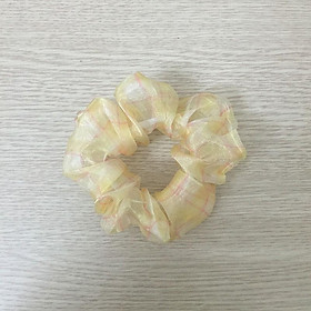 Dây buộc tóc Scrunchies bóng ánh kẻ size nhỏ EAFIT009
