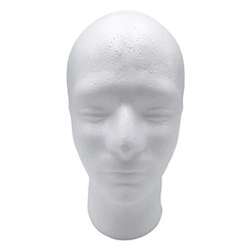 Lightweight Foam Male Mannequin Head Hat  Glasses Display Stand White