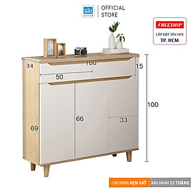 Mua  Ráp sẵn  Tủ Gỗ Để Giày Thiết Kế Hiện Đại Chân Gỗ Tự Nhiên  Hệ Cánh Và Ngăn Kéo Tay Nắm Cách Điệu Thương Hiệu SIB Decor