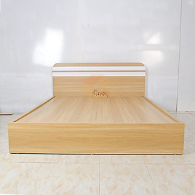 Mua GIƯỜNG NGỦ GỖ MDF MELAMINE MÀU VÀNG GỖ SỒI PHỐI TRẮNG BO GÓC CAO CẤP