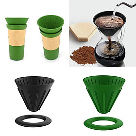 2 Pieces Foldable Silicone Coffee Dripper Coffee Filter Cup for Home Office