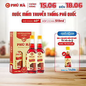 Nước mắm truyền thống Phú Quốc Phú Hà 40 độ đạm - Hộp 2 chai 510ml