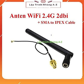 Mua  Lập Trình Nhúng A-Z  G14  Anten WiFi 2.4G 2dbi Kèm Dây chuyển SMA Sang IPEX 3