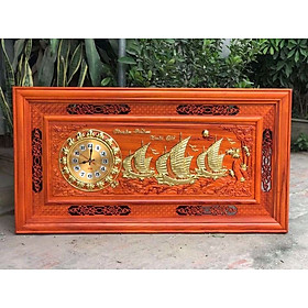 Mua Tranh đồng hồ treo tường trạm khắc thuận buồm xuôi gió kt 67×127×4cm