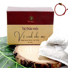 Túi thảo mộc Wonmom - Vệ sinh cho mẹ bầu và sau sinh (Hộp 10 túi) - Tặng Kèm Vòng Tay Phong Thủy May Mắn