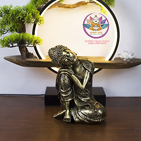 Tượng Phật An Nhiên Màu Đồng Cao 24cm phong thủy thờ cúng, trang trí hồ cá, thuỷ sinh, tiểu cảnh, bán cạn, terrarium