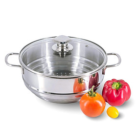 Xửng hấp Inox đa năng KingCook 3 tầng 20-22-24cm kèm vung kính