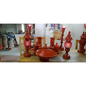 Mua bộ đài nến 10 món gỗ mít