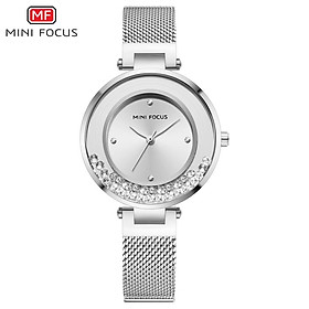Đồng hồ đeo tay nữ thạch anh Trang trí Kim cương không thấm nước ngoài trời MINI FOCUS MF0254L-Màu trắng