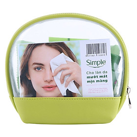 Túi Du Lịch Simple (Bộ 4 Sản Phẩm): Khăn Tẩy Trang Simple (7 Tờ) + Nước Hoa Hồng Simple (50ml) + Sữa Rửa Mặt Dạng Gel Simple (50ml) + Kem Dưỡng Ẩm Simple (50ml)