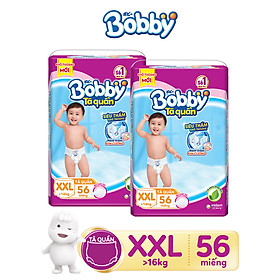 Bộ 2 gói Tã quần siêu thoáng Bobby XXL56