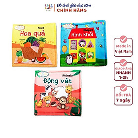 Combo 3 cuốn sách vải Lalala Baby kích thích đa giác quan