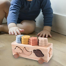 Montessori Wooden Building Blocks Early Educational Toys for Girls Boy Children Gift