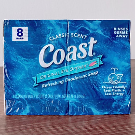 Xà phòng Coast Classic Scent Refreshing Deodorant Soap lốc 8 x113g - Nhập khẩu Mỹ