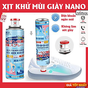 Chai Xịt Khử Mùi Giày Nano Bạc Dung Tích 260ml Chai Màu Xanh Diệt Khuẩn Ngăn Ngừa Hôi Chân Lưu Hương 24h