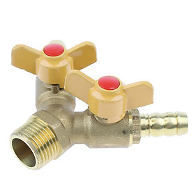 2 Ways Natural Gas LPG Hose Connector Splitter Gas Pipeline Adapter Y Connector Brass 20mm