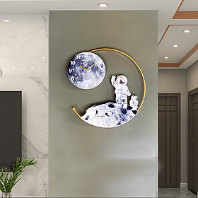 Mua Đồng hồ treo tường trang trí nghệ thuật EA01 kim trôi không gây tiếng động decor cho phòng khách