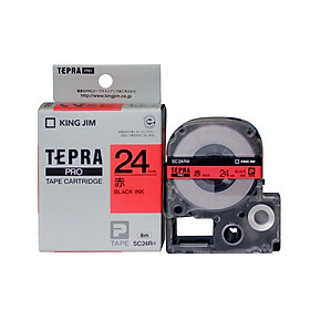 Nhãn in Tepra SC24R (Chữ Đen Nền Đỏ, Khổ 24mm) - Hàng chính hãng
