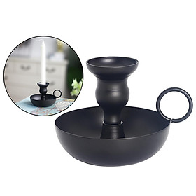 Black Iron Taper Candle Holder Candlestick Holder for Dinning Party, Single Head