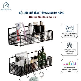 Kệ Lưới Đựng Đồ Nhà Tắm Dán Tường - Kệ Nhà Tắm- Kệ Thép Sơn Tĩnh Điện Không Rỉ Siêu Chắc Tặng Kèm 2 Miếng Dán Siêu Dính - HÀNG CHÍNH HÃNG MINIIN