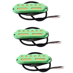 Set Of 3 Single Coil Neck / Middle / Bridge Pickup Pickups For Electric Guitars Replacement Parts, Green