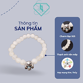 Vòng Tay Phong Thủy Màu Trắng Không Charm