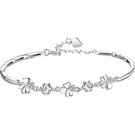 Lắc tay bạc s925 cỏ bốn lá may mắn