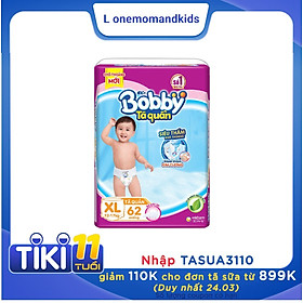 Tã Quần Bobby Ultra Jumbo XL62 Siêu Siêu Lớn (Size XL) - 62 Miếng