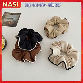 Dây buộc tóc scrunchies NASI gấp sọc loại cao cấp chất liệu vải bền đẹp phong cách hàn quốc thun cột tóc nữ co giãn tốt phụ kiện tóc