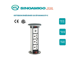 Ổ cắm âm bàn đảo đa năng Sinoamigo STP-1S (3 ổ điện đa năng, 2 ổ sạc USB 5V-2A) hàng nhập khẩu chính hãng