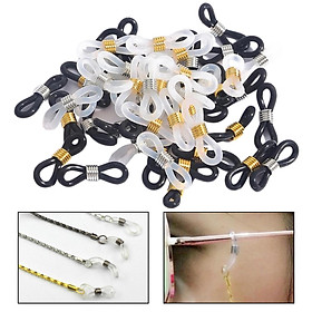 50Pcs Eye Glasses Spectacle Chain Strap Holder Loop Ends White