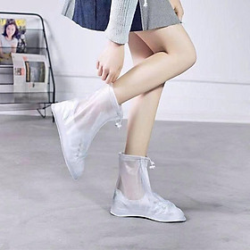 Set 2 bao bọc giày đi mưa , chống nước , chống thấm , chống trơn có khóa kéo, cao su dẻo, bền chắc, thời trang hiện đại , thiết kế ôm chân , êm phù hợp cho cả nam và nữ