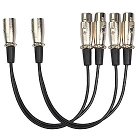 2pcs 3-Pin XLR  Plug to Dual 2    Y Splitter Mic  Cable