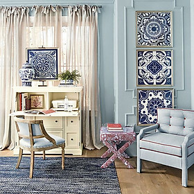 Mua 1 rèm cửa vải canvas màn trang trí phong cách vintage