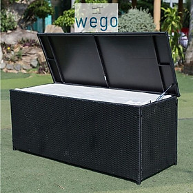 WEGO Thùng đựng đồ làm bằng mây nhựa/ Thùng cất đồ/ Vật dụng ngoài trời//WEGO Cushion box/ Storage box