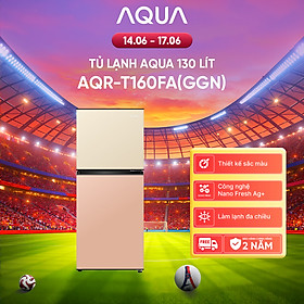 Tủ lạnh AQUA 130 lít ngăn đá trên AQR-T160FA(GGN) - Màu Be hồng - Freeship toàn quốc - Bảo hành 2 năm - Hàng chính hãng