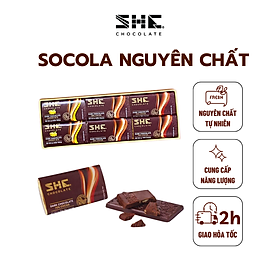 Hộp 12 thanh socola đen nguyên chất - SHE Chocolate - Hộp 48g - Quà tặng giàu chất dinh dưỡng, bổ sung năng lượng. Quà tặng sức khỏe, quà tặng người thân, dịp lễ, thích hợp ăn vặt