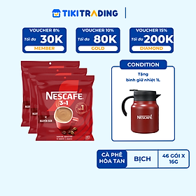 Combo 3 Bịch NESCAFE 3IN1 Công thức cải tiến - VỊ NGUYÊN BẢN Bịch 46 gói