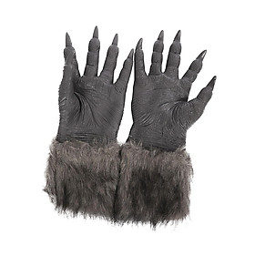 Halloween Werewolf Gloves Wolf Claws Animal Cosplay Party Long Nails Monster Adult Unisex Wolf Hands Hairy Gloves Fancy Dress Dress up