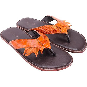 Dép Nam Da Cá Sấu Móng Tay Huy Hoàng HT7215 - Vàng