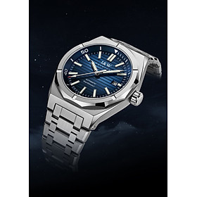 Đồng hồ nam chính hãng I&W CARNIVAL 711G-T1 Kính sapphire ,chống xước ,Chống nước 50m ,Bảo hành chính hãng,Máy cơ (Automatic),dây kim loại thép không gỉ 316L, mặt xanh thiết kế đơn giản dễ đeo