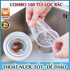 Combo 100 Túi Lưới Lọc Rác, Thức Ăn Thừa Thông Minh Cho Bồn Rửa Chén Bát (Chất lượng)