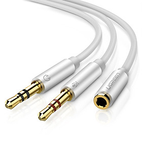 Mua Dây Audio Chia Jack 3.5mm Ra 1 Tai Nghe 1 Mic Ugreen Màu Trắng Dây Dài 20cm - Hàng Chính Hãng