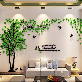 Bộ tranh trang trí dán tường 3D Green Tree Left (3x1,5m)